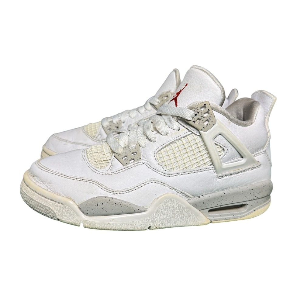 Nike Air Jordan 4 Retro White Oreo DJ4699-100 Kids GS Size 5Y Sneakers